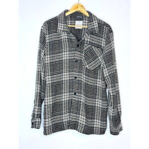 Larsson &‎ Co XL Overshirt Jacket Black Plaid Houndstooth Scandinavian Style